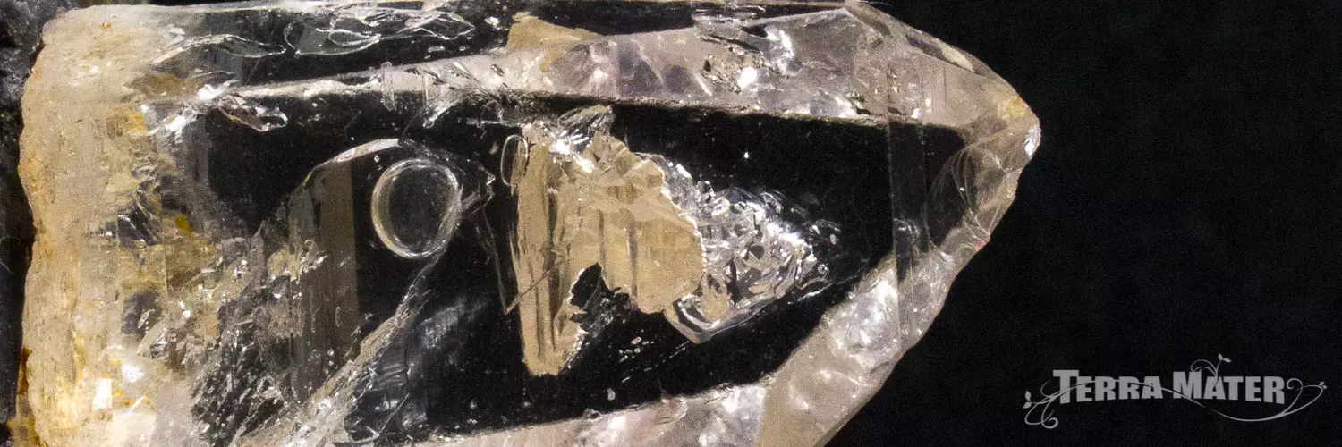 Quartz enhydro avec inclusion de bulles