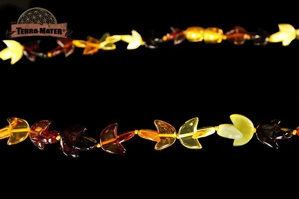 Collier d'ambre perles en croissant de lune – Image 2