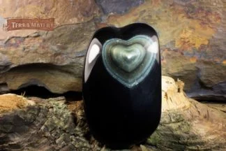 Forme libre avec coeur d'Obsidienne Oeil Céleste AAA