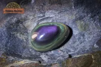 Cabochon d'Obsidienne Manta Huichol AAA