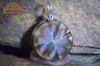 Pendentif trèfle en obsidienne oeil céleste AAA