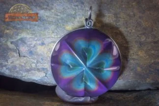 Pendentif trèfle en Obsidienne Œil Céleste AAA