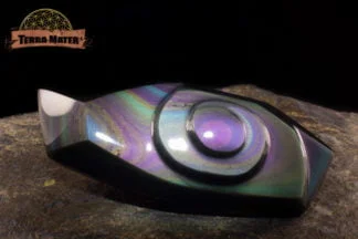 Cabochon spiralé en Obsidienne oeil céleste AAA