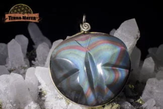 Pendentif papillon en Obsidienne Œil Céleste AAA