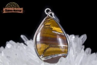 Pendentif d'oeil de tigre sur acier