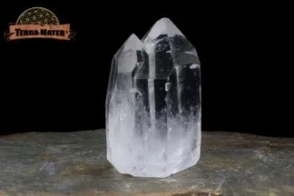 Pointes jumelles de cristal de roche brut 7 cm