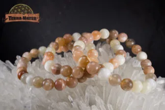 Bracelet de pierre de lune naturelle multicolore
