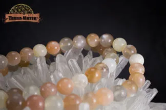 Bracelet de pierre de lune naturelle multicolore - perles de 6 mm