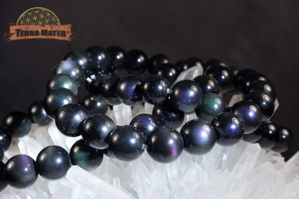 Bracelet d'Obsidienne Œil Céleste 12 mm – Image 5