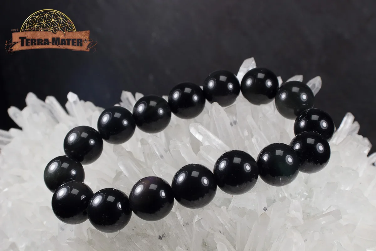 Bracelet d'Obsidienne Œil Céleste 12 mm – Image 6