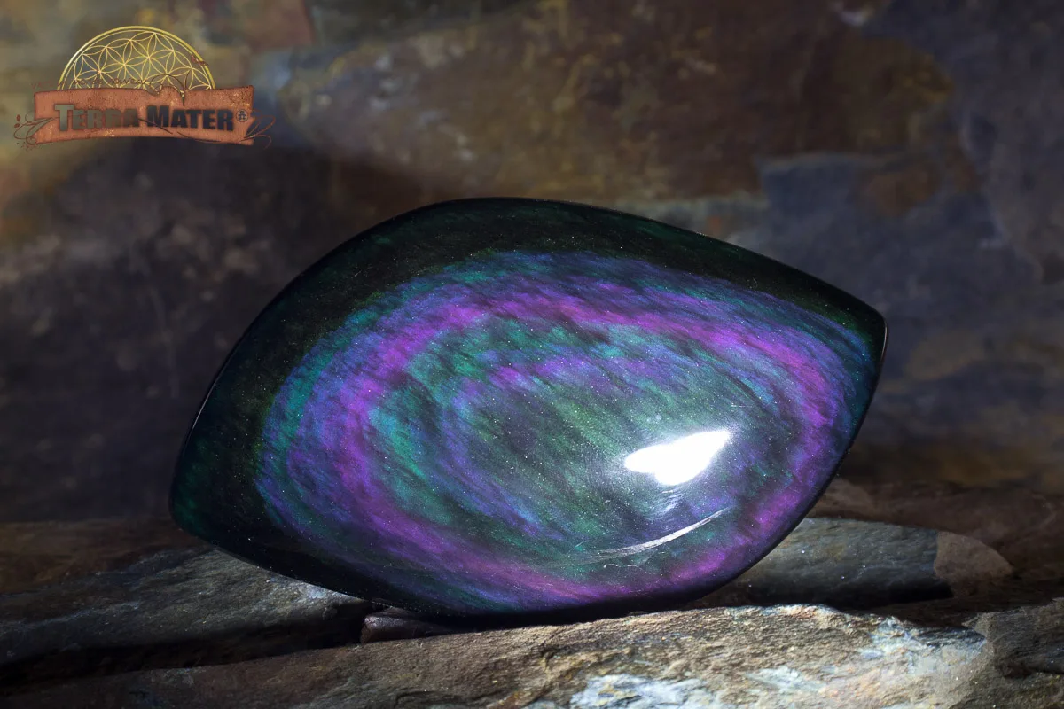 Galet d'Obsidienne Manta Huichol AAA – Image 3