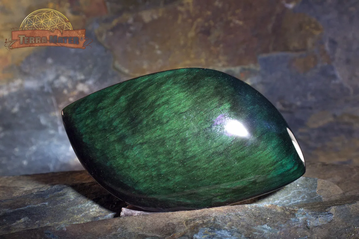 Galet d'Obsidienne Manta Huichol AAA – Image 2