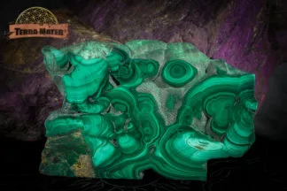 Malachite du Congo - Tranche naturelle polie