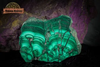 Malachite du Congo - Tranche naturelle polie