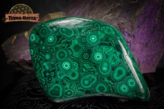 Malachite du Congo - Tranche naturelle polie