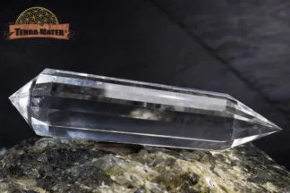 Vogel de cristal de roche naturel  à 12 faces, à la transparence à 99% parfaite