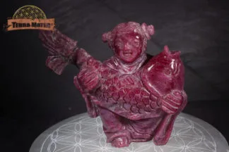 Pêcheur au Poisson en rubis 6 cm
