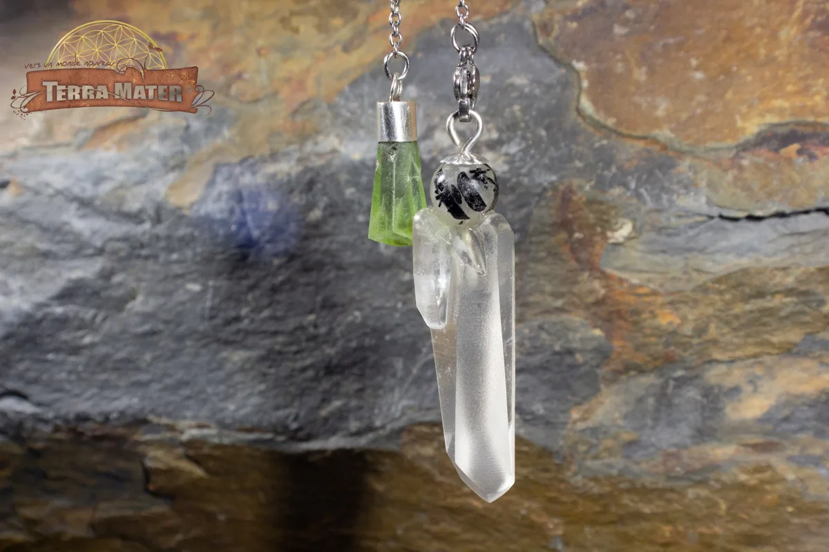 Pendule quartz et péridot - pièce unique réservée – Image 4