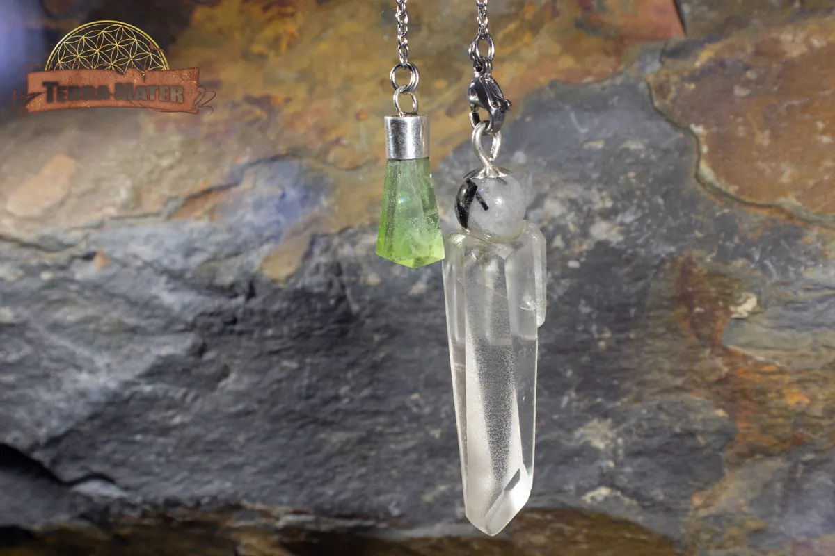 Pendule quartz et péridot - pièce unique réservée – Image 3