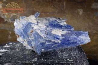 Fragment de cyanite du Brésil brute avec quartz et staurotide