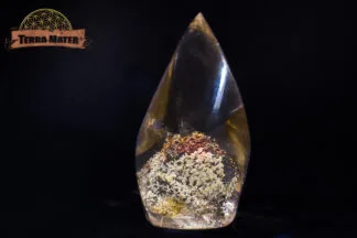 Flamme tétraédrique de cristal de roche à Fantôme - Collection